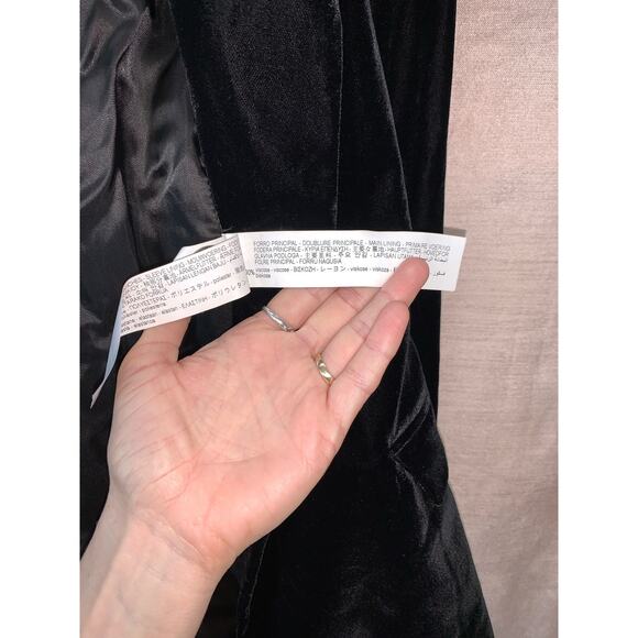 NWT Zara Woman Velvet Double-Breasted Blazer Jacket Size XS in Black - Picture 7 of 9